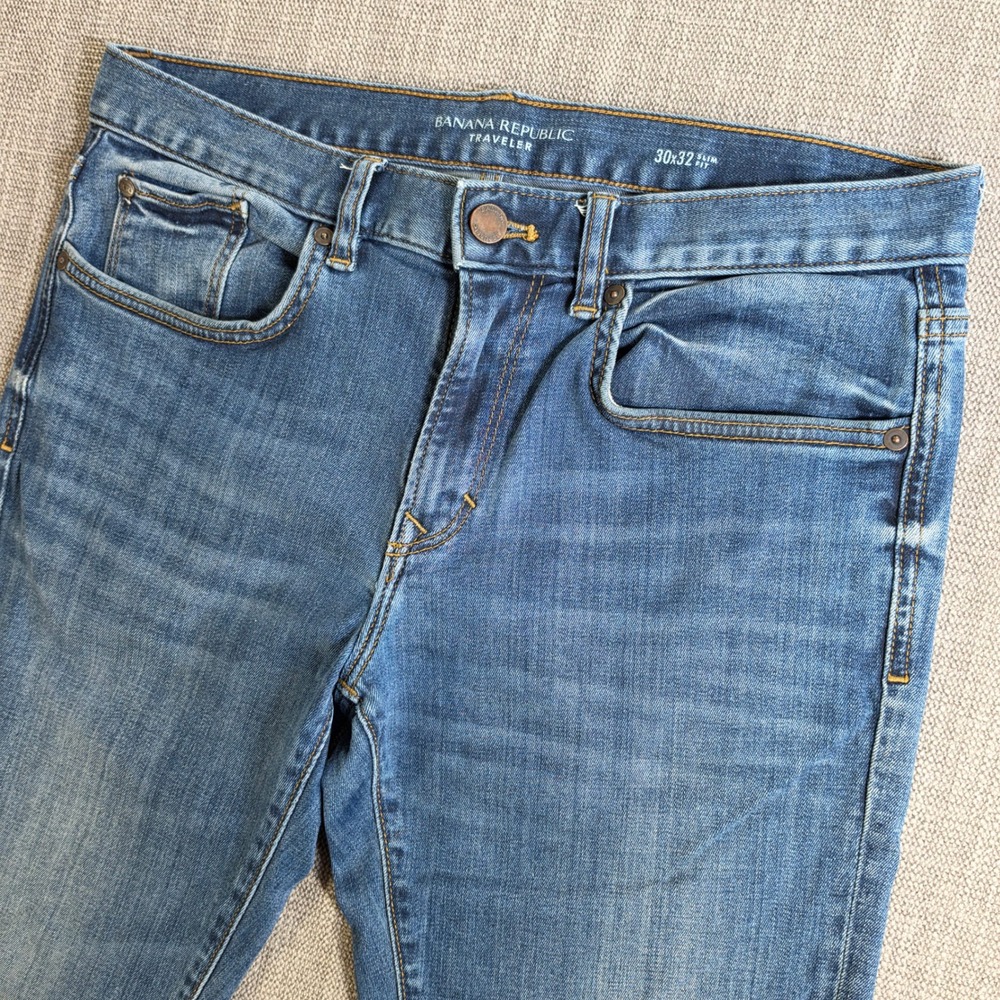 Banana Republic Traveler Jeans Mens 30/32 Blue Slim Fit Stretch Denim